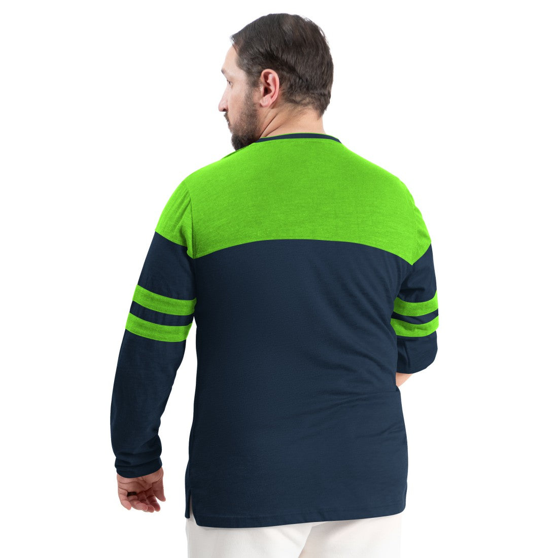 Seattle Seahawks G-III Sports by Carl Banks Adaptive Outlast Long Sleeve T-Shirt - College Navy/Neon Green online