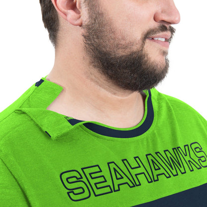 Seattle Seahawks G-III Sports by Carl Banks Adaptive Outlast Long Sleeve T-Shirt - College Navy/Neon Green online