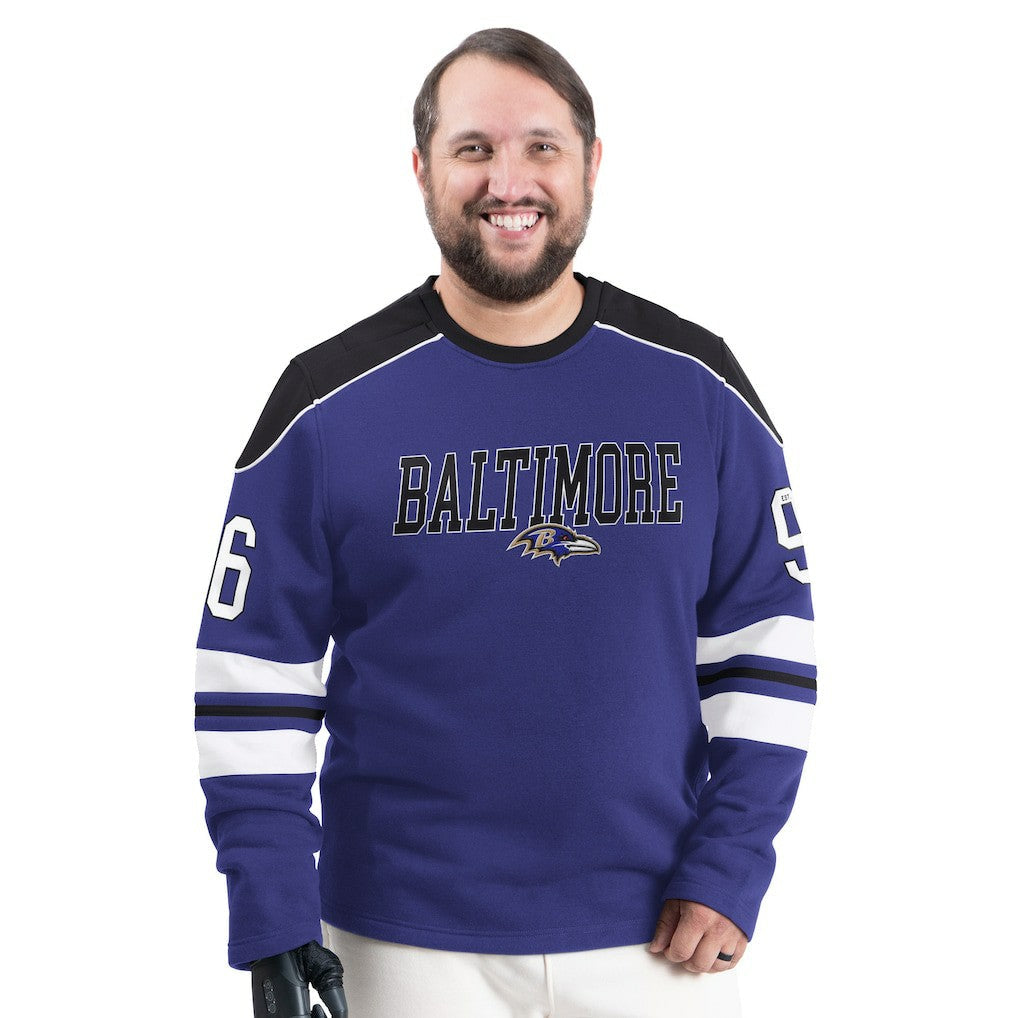 Baltimore Ravens G-III Sports by Carl Banks Adaptive Lord Stanley Crewneck Sweatshirt - Purple discount