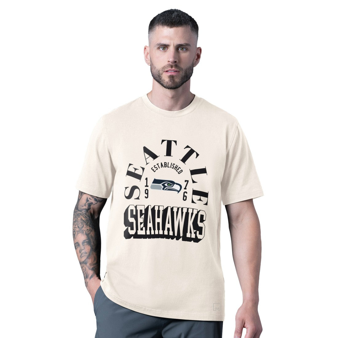 Seattle Seahawks MSX by Michael Strahan Whiteout Vintage T-Shirt - White on sale