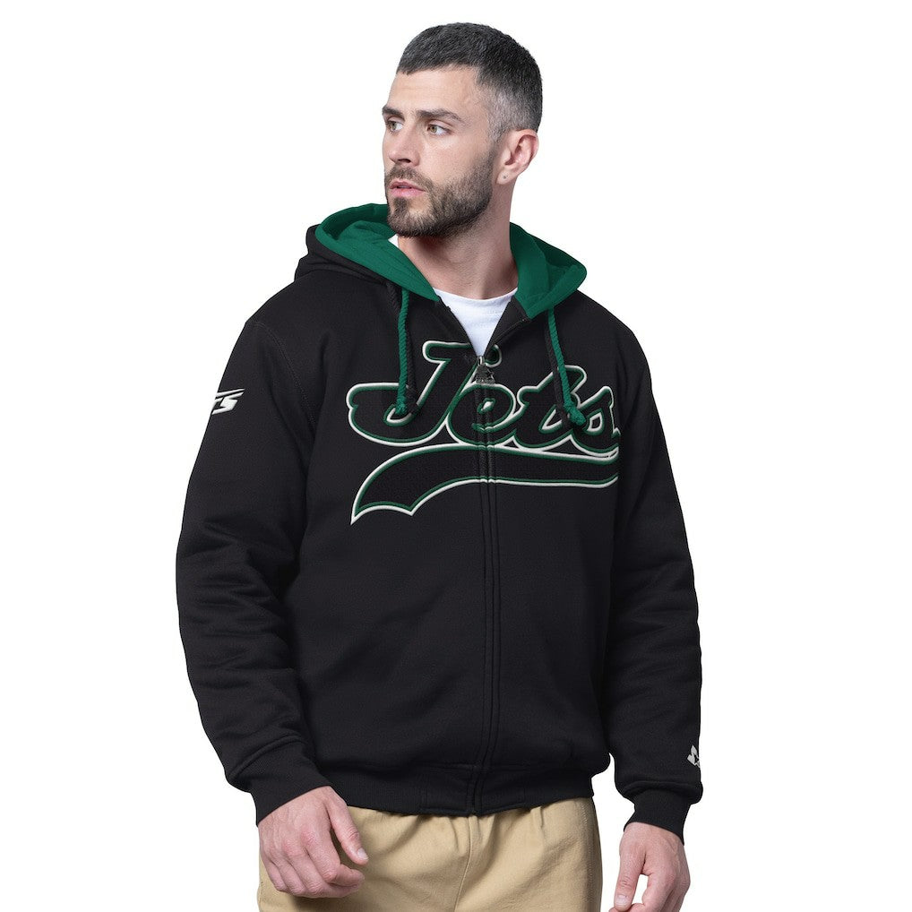New York Jets Starter Big Shot Full-Zip Double Hoodie - Black discount
