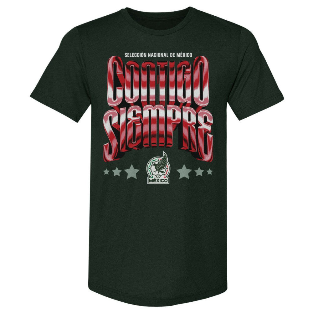 Mexico National Team 500 Level Contigo Siempre Vintage Premium Tri-Blend T-Shirt - Forest Green for sale