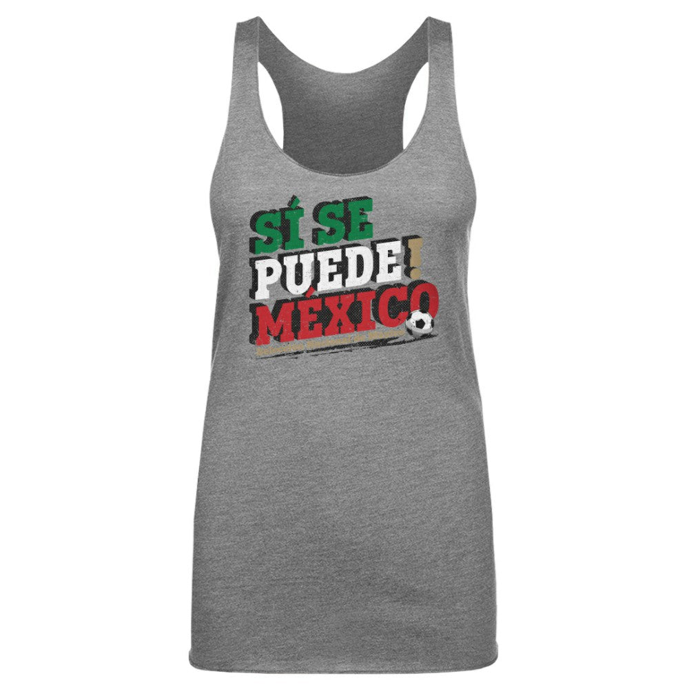 Mexico National Team 500 Level Women's Si Se Puede Tri-Blend Racerback Tank Top - Gray sale