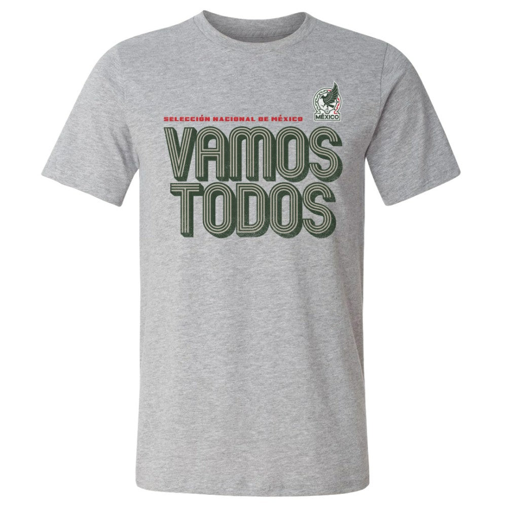 Mexico National Team 500 Level Vamos Todos Inline Bold Cotton T-Shirt - Heather Gray for sale