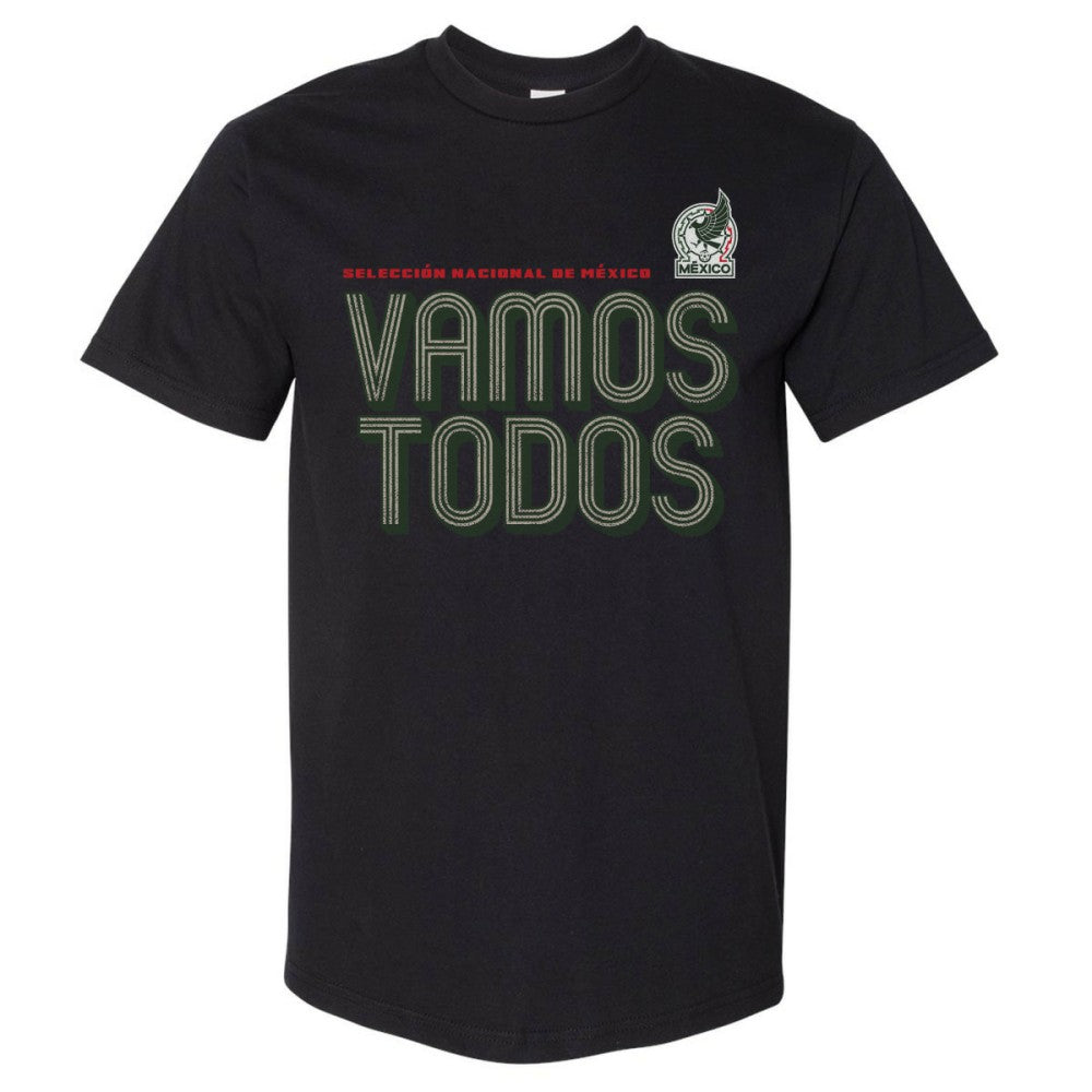 Mexico National Team 500 Level Vamos Todos Inline Bold Heavyweight T-Shirt - Black on sale