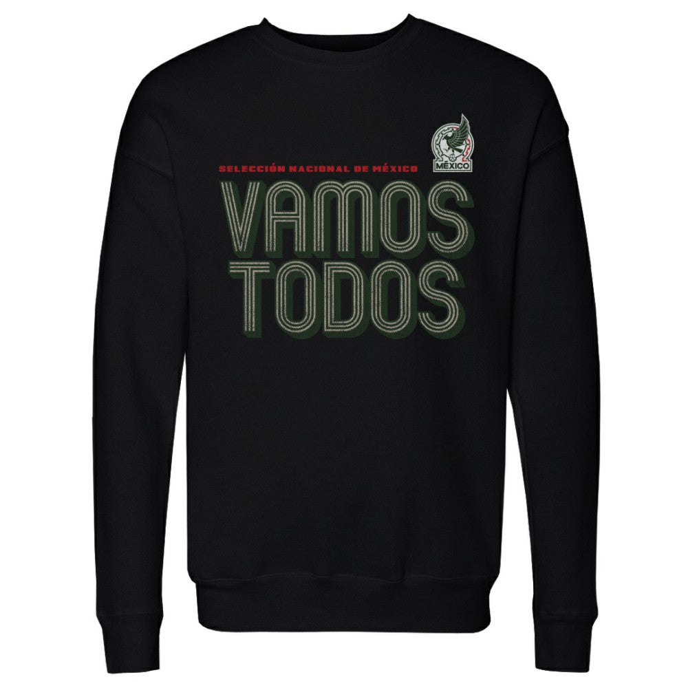 Mexico National Team 500 Level Vamos Todos Inline Bold Crewneck Sweatshirt - Black cheap
