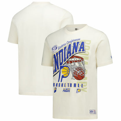 Indiana Pacers Oversized City Edition Remix Vintage T-Shirt - Cream | New Era on sale