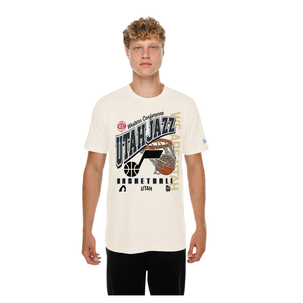 Utah Jazz Oversized City Edition Remix Vintage T-Shirt - Cream | New Era discount