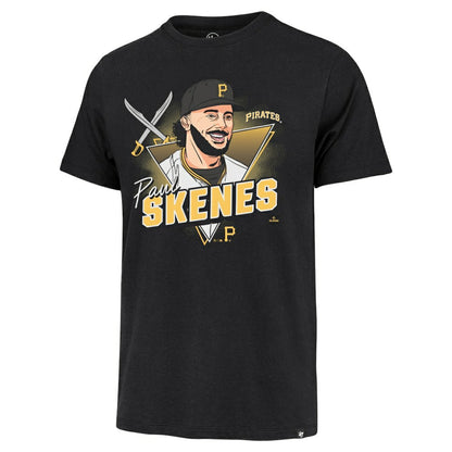 Paul Skenes Pittsburgh Pirates Player Caricature Franklin T-Shirt - Black | 47 brand