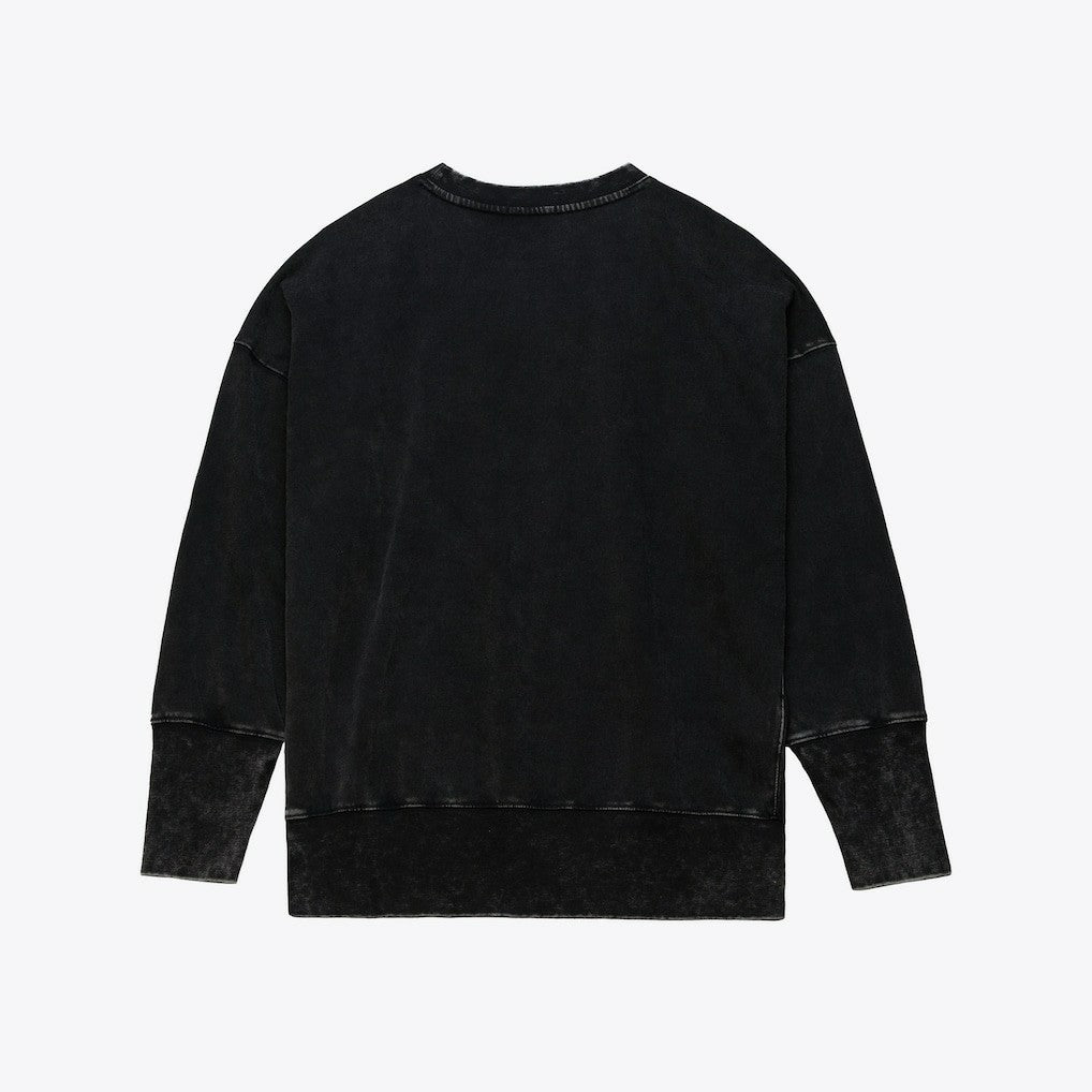 Seattle Seahawks Women's Delineate Mineral Wash Crewneck Sweatshirt - Black sale