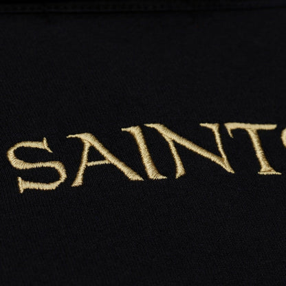 New Orleans Saints Women's Cropped Long Sleeve Rugby Polo - Black on sale