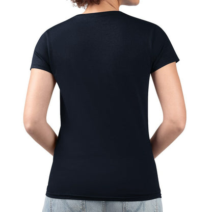 Tampa Bay Rays G-III 4Her by Carl Banks Women's Super-Slim Fit Lightweight Pinstripe Circle V-Neck T-Shirt - Navy