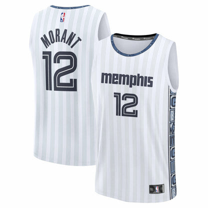 Ja Morant Memphis Grizzlies 2025/26 City Edition Fast Break Jersey - White | Fanatics online