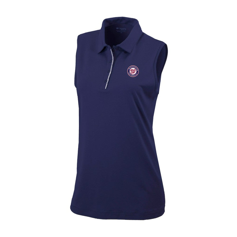 Washington Nationals Women's Tend The Ball Sleeveless Polo - Navy | Columbia