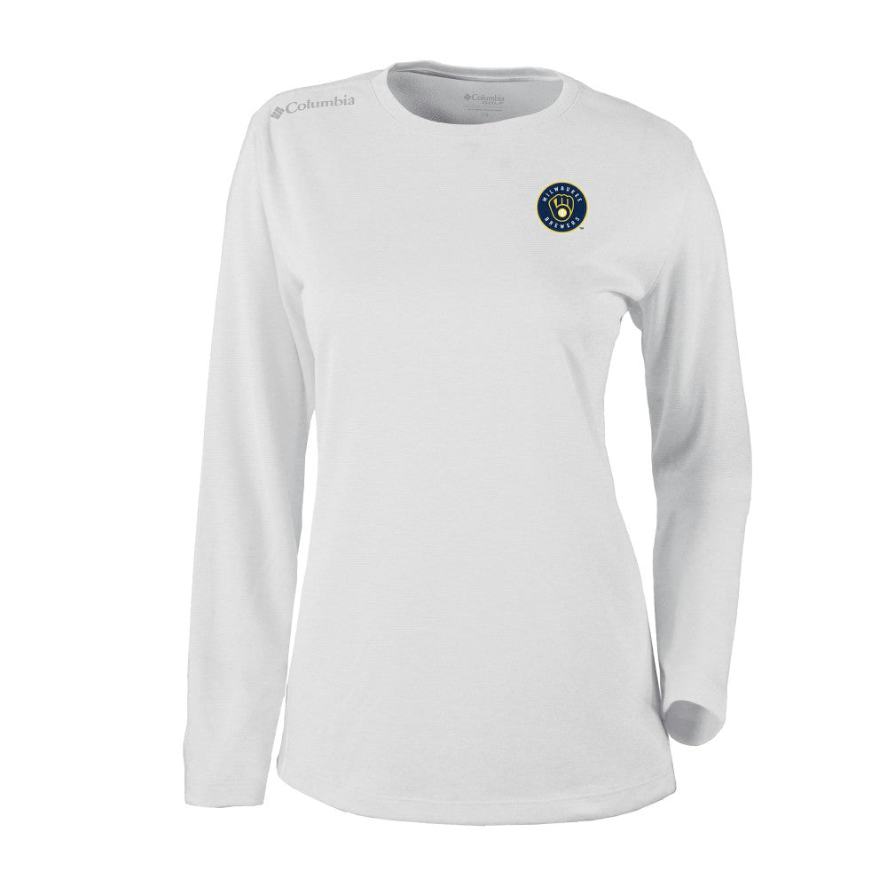 Milwaukee Brewers Shotgun Long Sleeve T-Shirt - White | Columbia