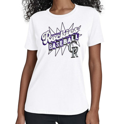 Colorado Rockies Starter Women's Drive-In T-Shirt - White