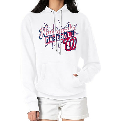 Washington Nationals Starter Women's Drive-In Pullover Hoodie - White
