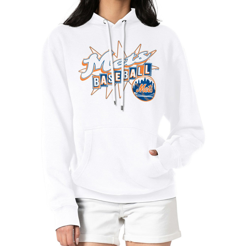 New York Mets Starter Women's Drive-In Pullover Hoodie - White