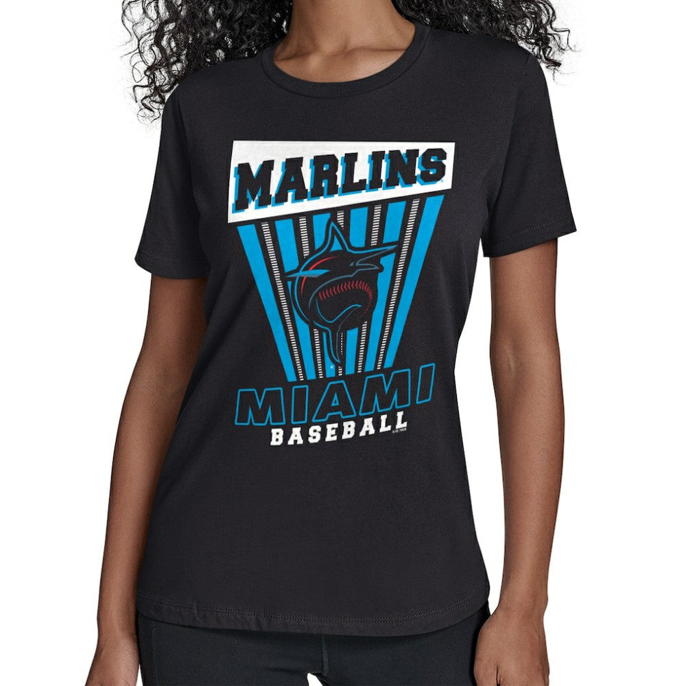Miami Marlins Starter Women's Poster Print T-Shirt - Black