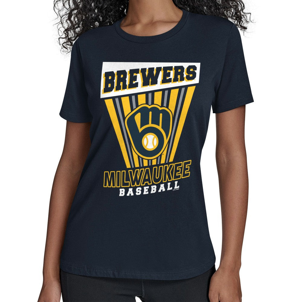 Milwaukee Brewers Starter Women's Poster Print T-Shirt - Navy