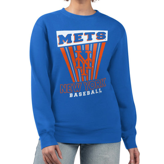 New York Mets Starter Women's Poster Print Pullover Sweatshirt - Royal