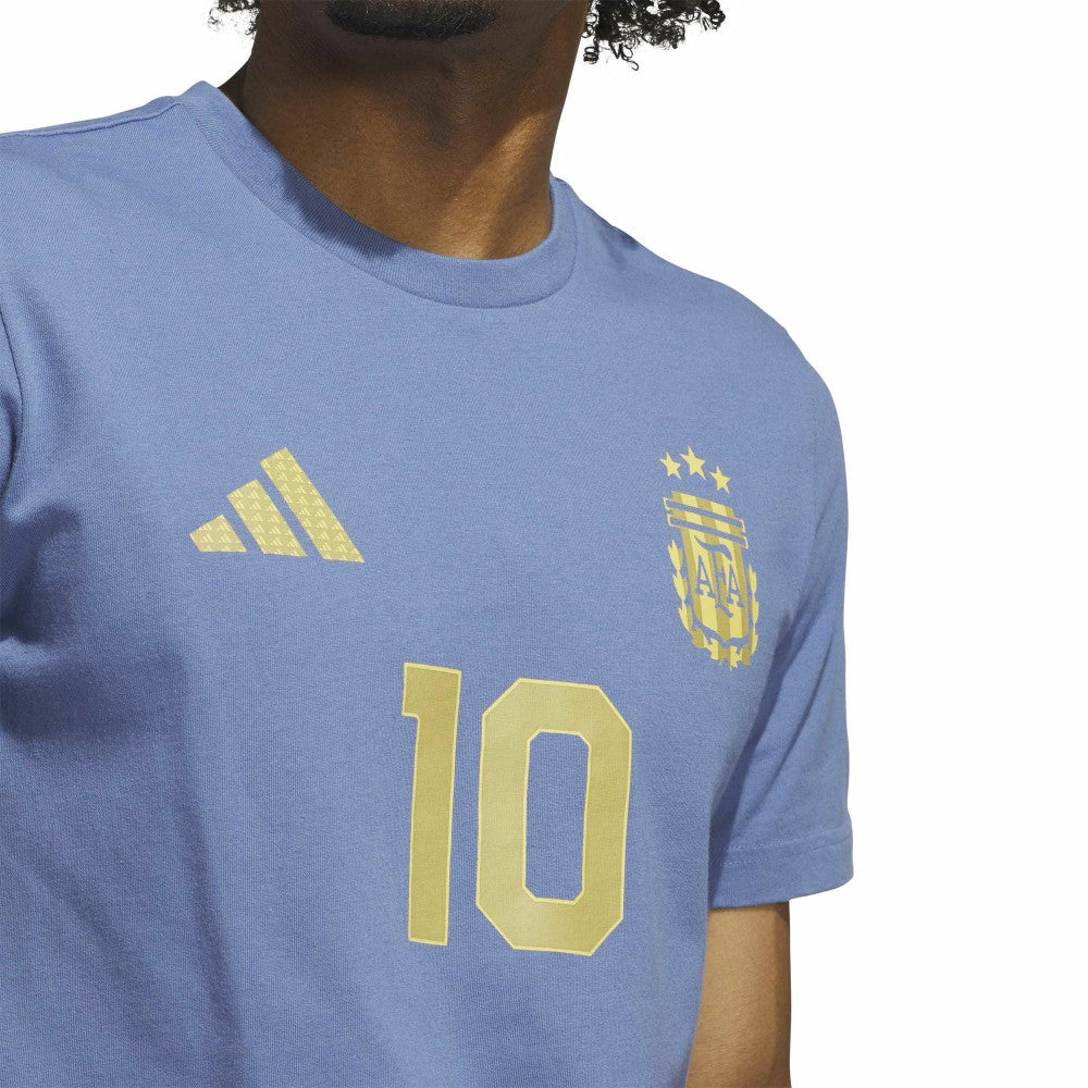 Lionel Messi Argentina National Team Name & Number T-Shirt - Blue | Adidas shop