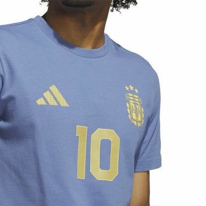 Lionel Messi Argentina National Team Name & Number T-Shirt - Blue | Adidas shop