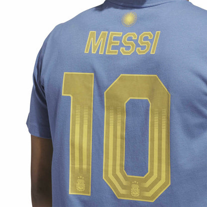 Lionel Messi Argentina National Team Name & Number T-Shirt - Blue | Adidas shop