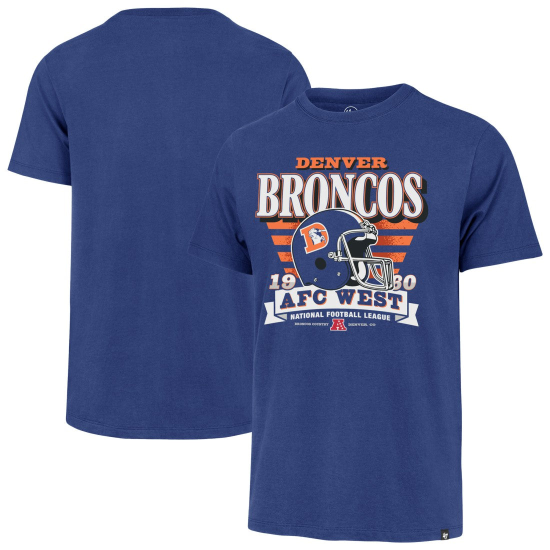 Denver Broncos '47 Stripe Splash Franklin Throwback T-Shirt - Royal discount