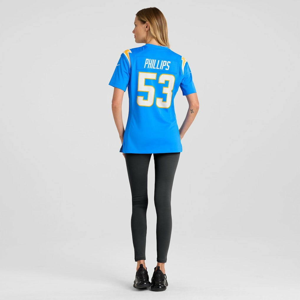 Del'Shawn Phillips Los Angeles Chargers Women's Team Game Jersey - Powder Blue | Nike for sale