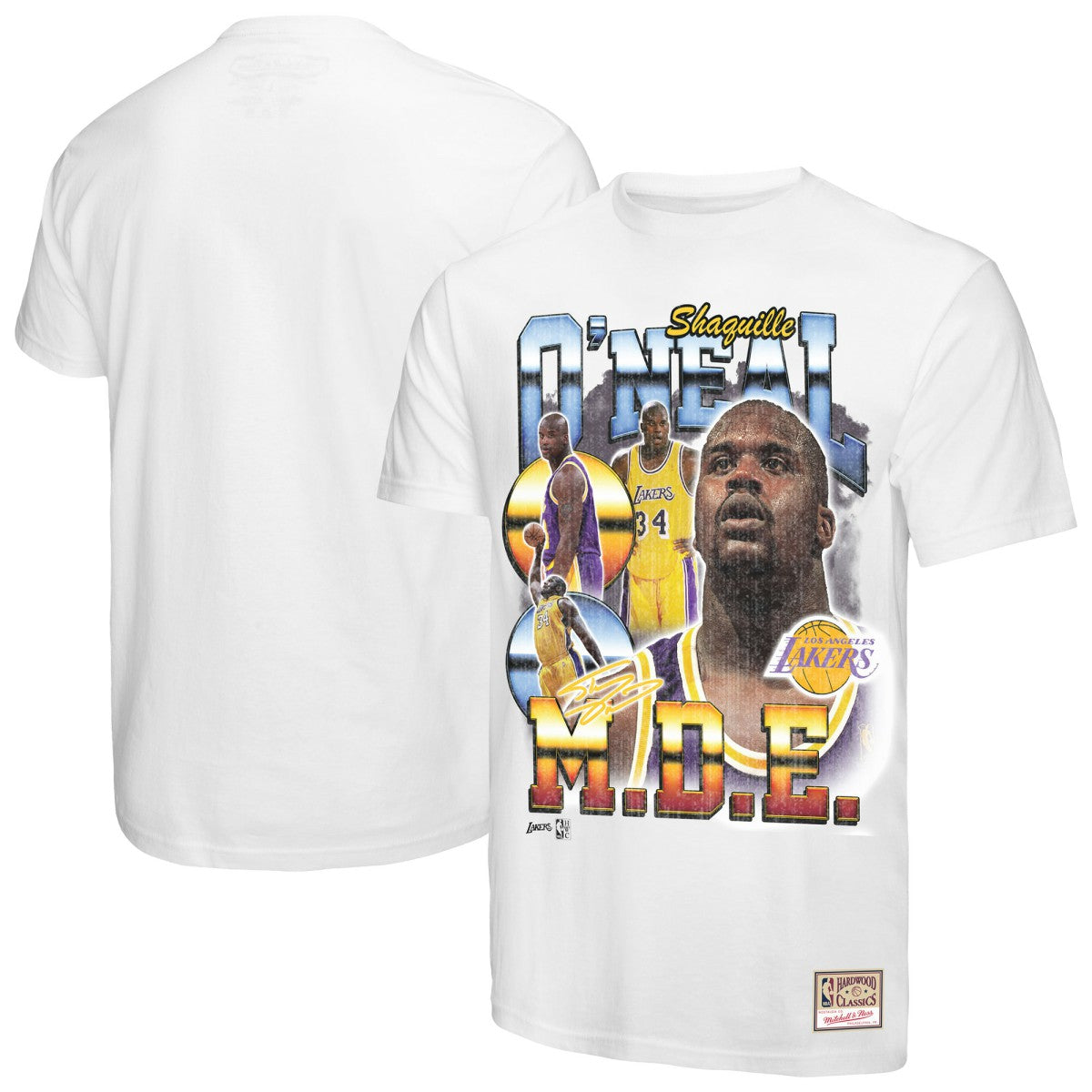 Shaquille O'Neal Los Angeles Lakers Commemorative Collage T-Shirt - White | Mitchell & Ness sale