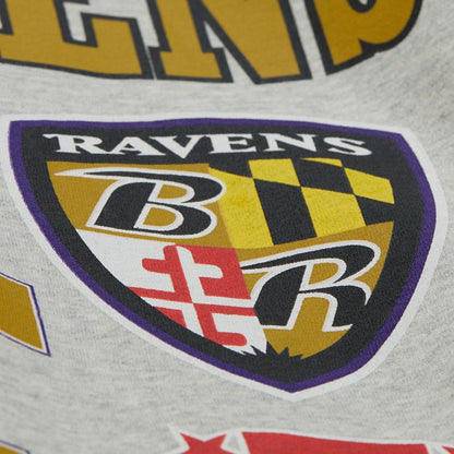 Baltimore Ravens All Over Print Vintage Fleece Crewneck Sweatshirt - Heather Gray online