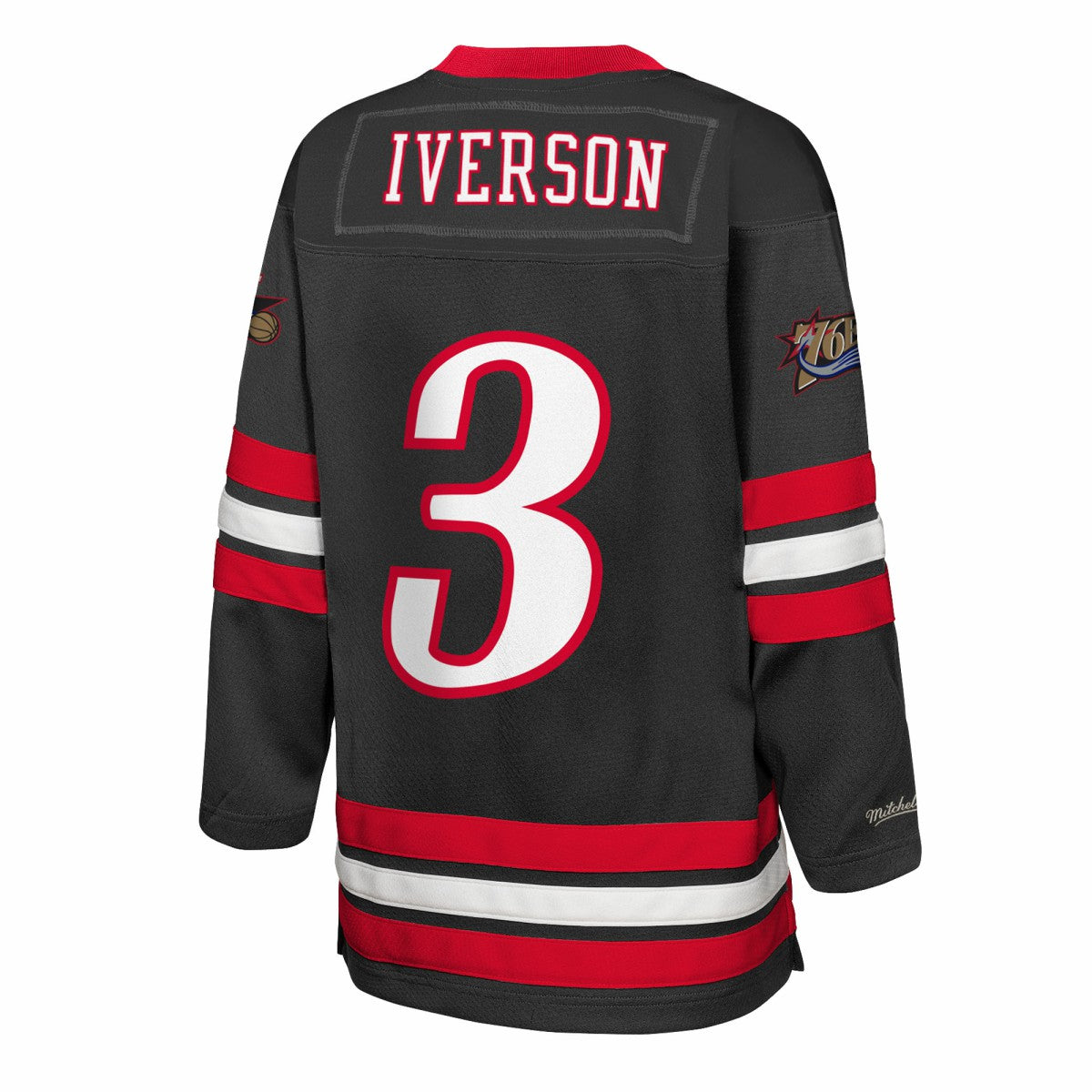 Allen Iverson Philadelphia 76ers Youth Maxxed Out 2.0 Fashion Hockey Jersey - Black | Mitchell & Ness cheap