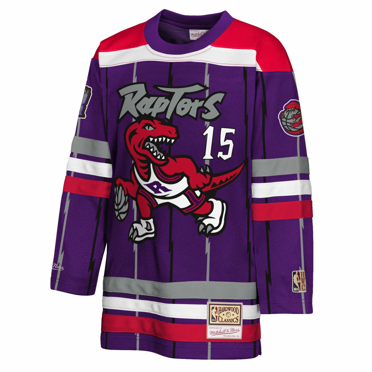 Vince Carter Toronto Raptors Youth Maxxed Out 2.0 Fashion Hockey Jersey - Purple | Mitchell & Ness online
