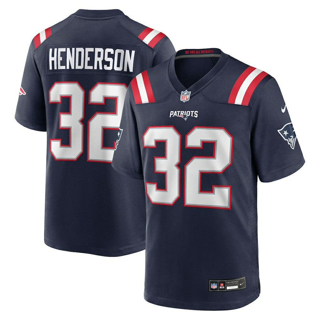 TreVeyon Henderson New England Patriots 2025 NFL Draft Game Jersey - Navy | Nike outlet