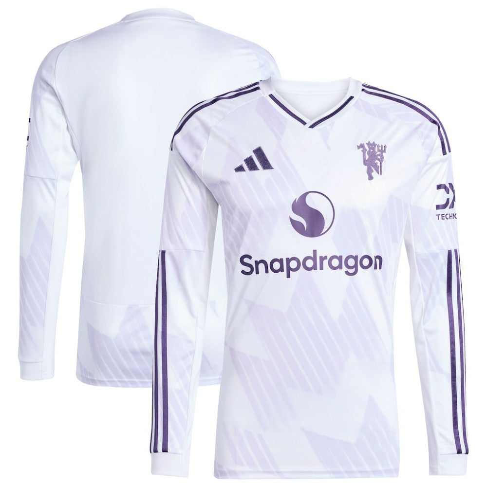 Manchester United 2025/26 Away Replica Long Sleeve Jersey - White | Adidas for sale
