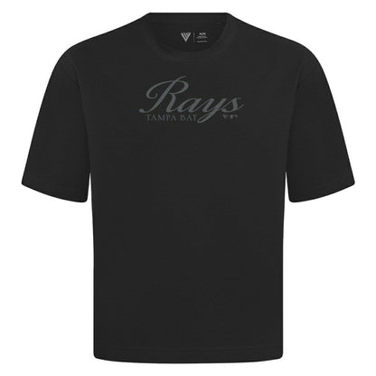 Tampa Bay Rays Levelwear Ethereal Oversized Luxe Signature Knit T-Shirt - Black