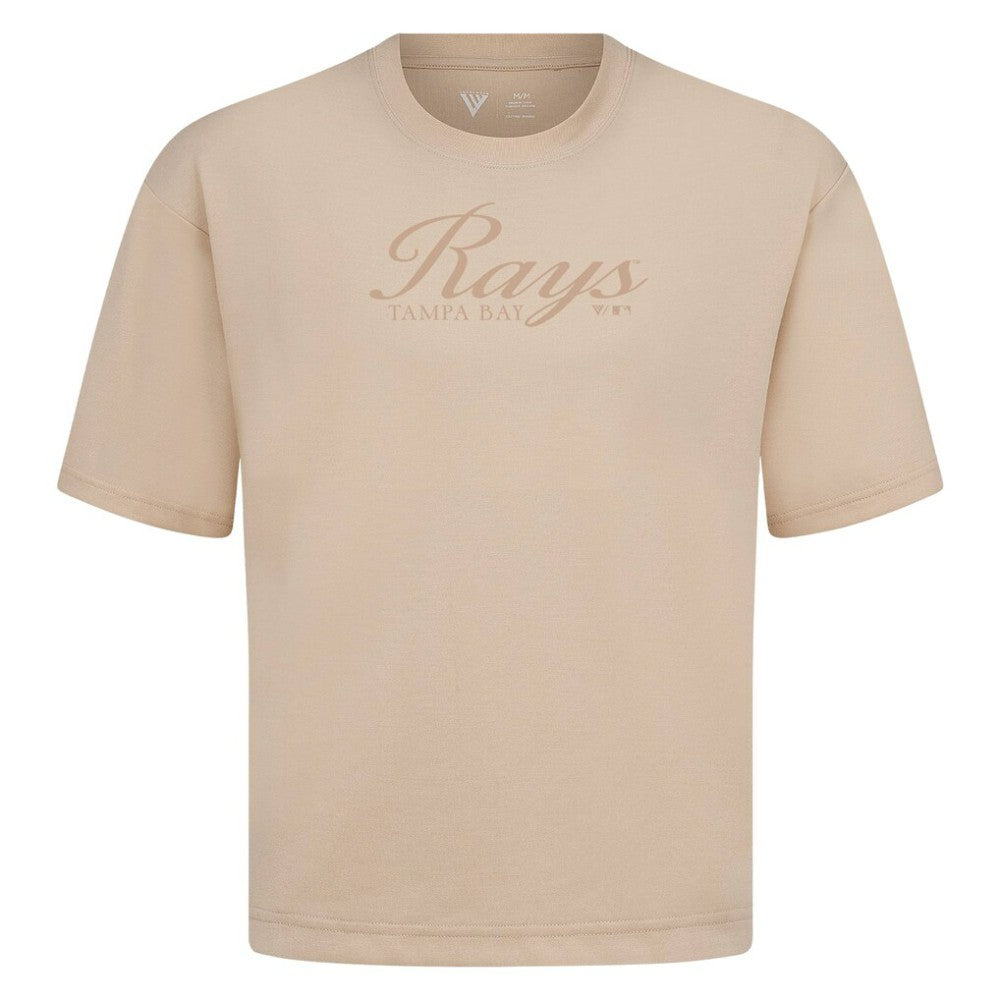 Tampa Bay Rays Levelwear Ethereal Oversized Luxe Signature Knit T-Shirt - Khaki