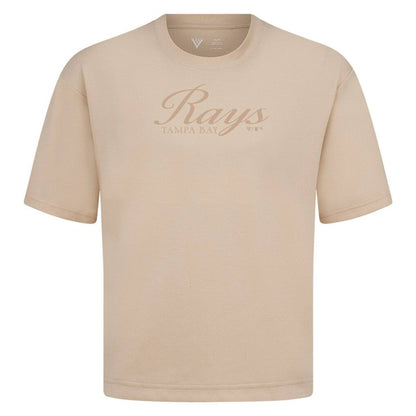 Tampa Bay Rays Levelwear Ethereal Oversized Luxe Signature Knit T-Shirt - Khaki