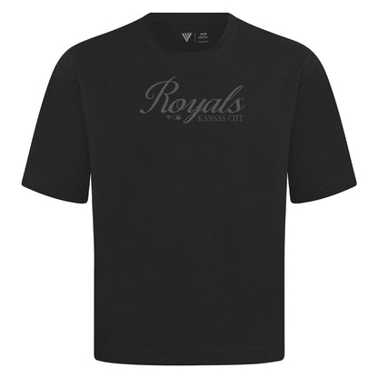 Kansas City Royals Levelwear Ethereal Oversized Luxe Signature Knit T-Shirt - Black