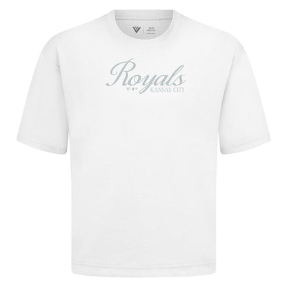 Kansas City Royals Levelwear Ethereal Oversized Luxe Signature Knit T-Shirt - White