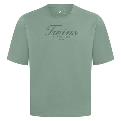Minnesota Twins Levelwear Ethereal Oversized Luxe Signature Knit T-Shirt - Green