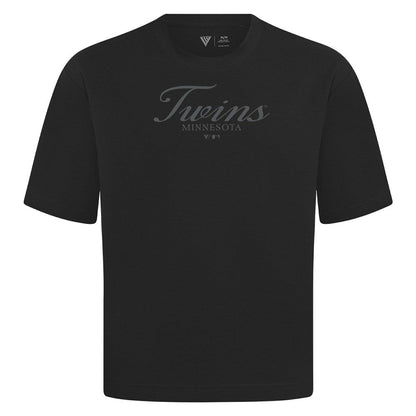 Minnesota Twins Levelwear Ethereal Oversized Luxe Signature Knit T-Shirt - Black