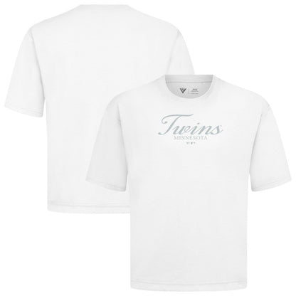 Minnesota Twins Levelwear Ethereal Oversized Luxe Signature Knit T-Shirt - White