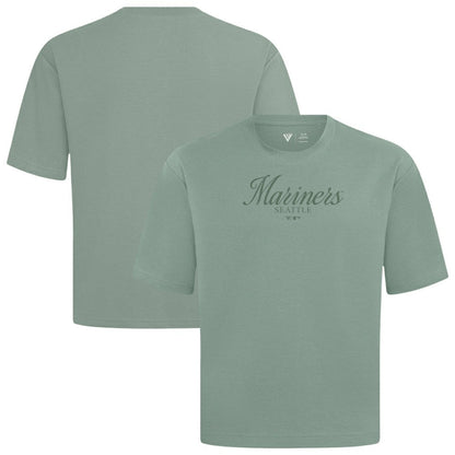 Seattle Mariners Levelwear Ethereal Oversized Luxe Signature Knit T-Shirt - Green