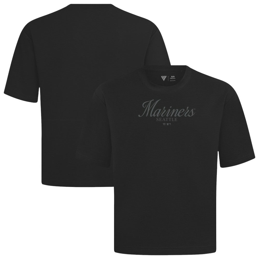 Seattle Mariners Levelwear Ethereal Oversized Luxe Signature Knit T-Shirt - Black