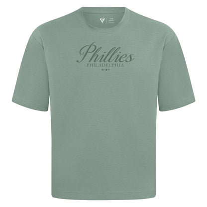 Philadelphia Phillies Levelwear Ethereal Oversized Luxe Signature Knit T-Shirt - Green