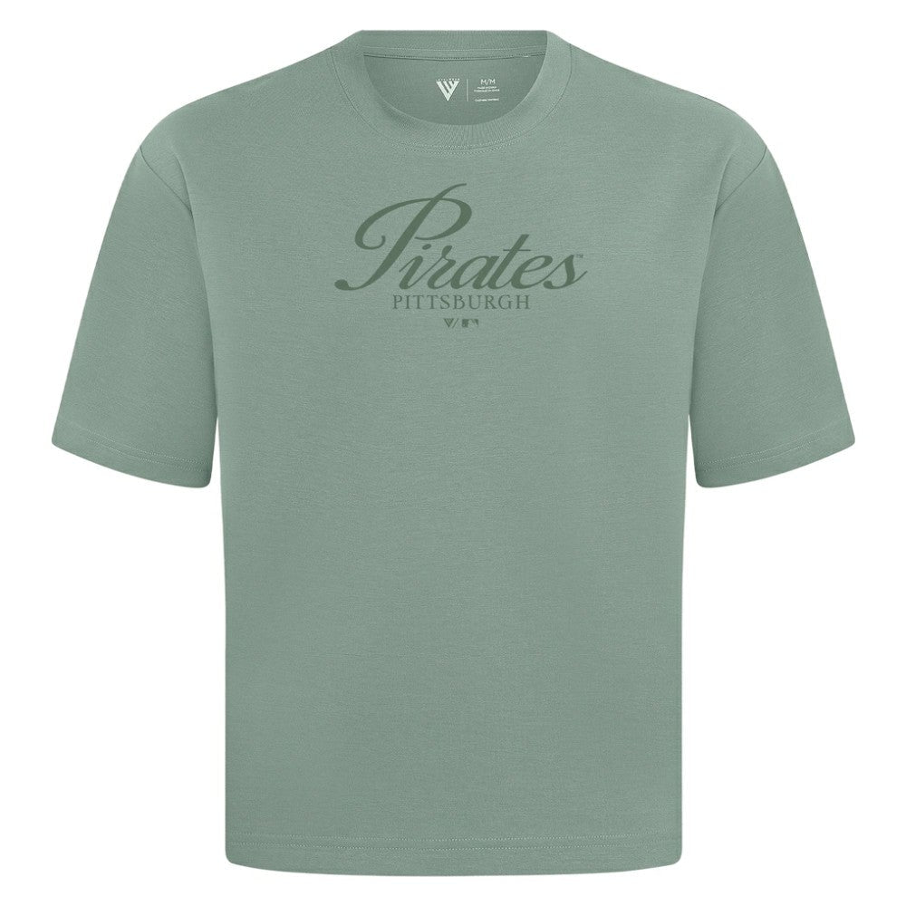Pittsburgh Pirates Levelwear Ethereal Oversized Luxe Signature Knit T-Shirt - Green
