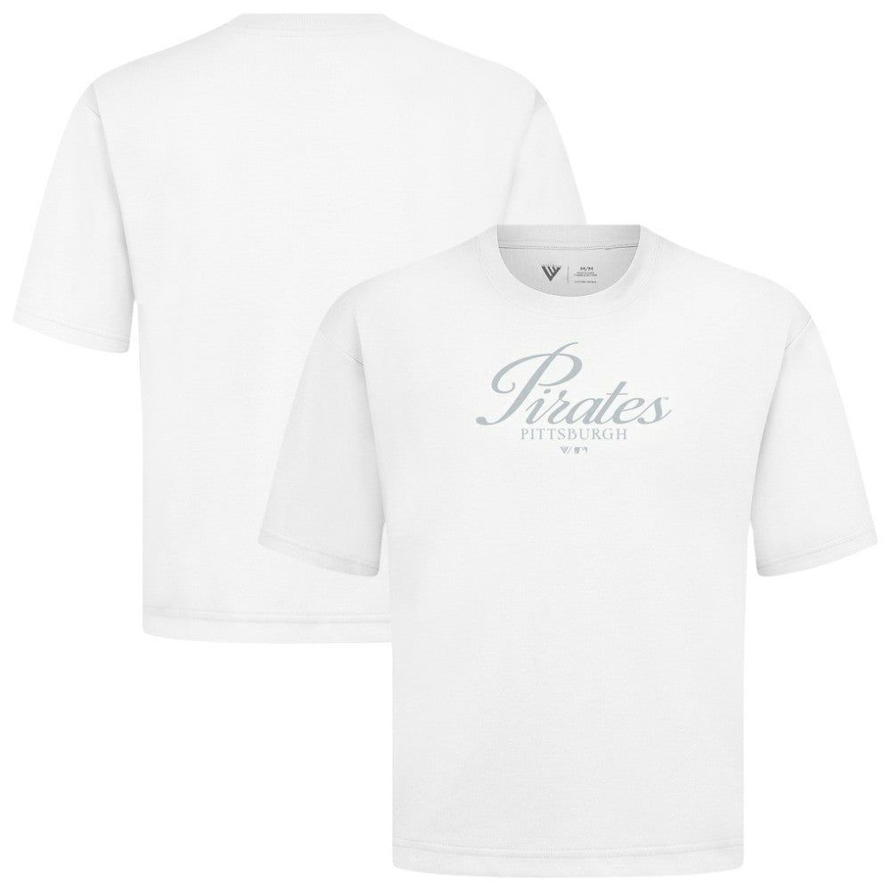 Pittsburgh Pirates Levelwear Ethereal Oversized Luxe Signature Knit T-Shirt - White