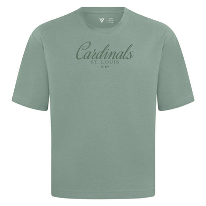 St. Louis Cardinals Levelwear Ethereal Oversized Luxe Signature Knit T-Shirt - Green